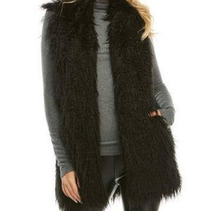 Black Mongolian Fur Vest Size Small